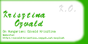 krisztina ozvald business card